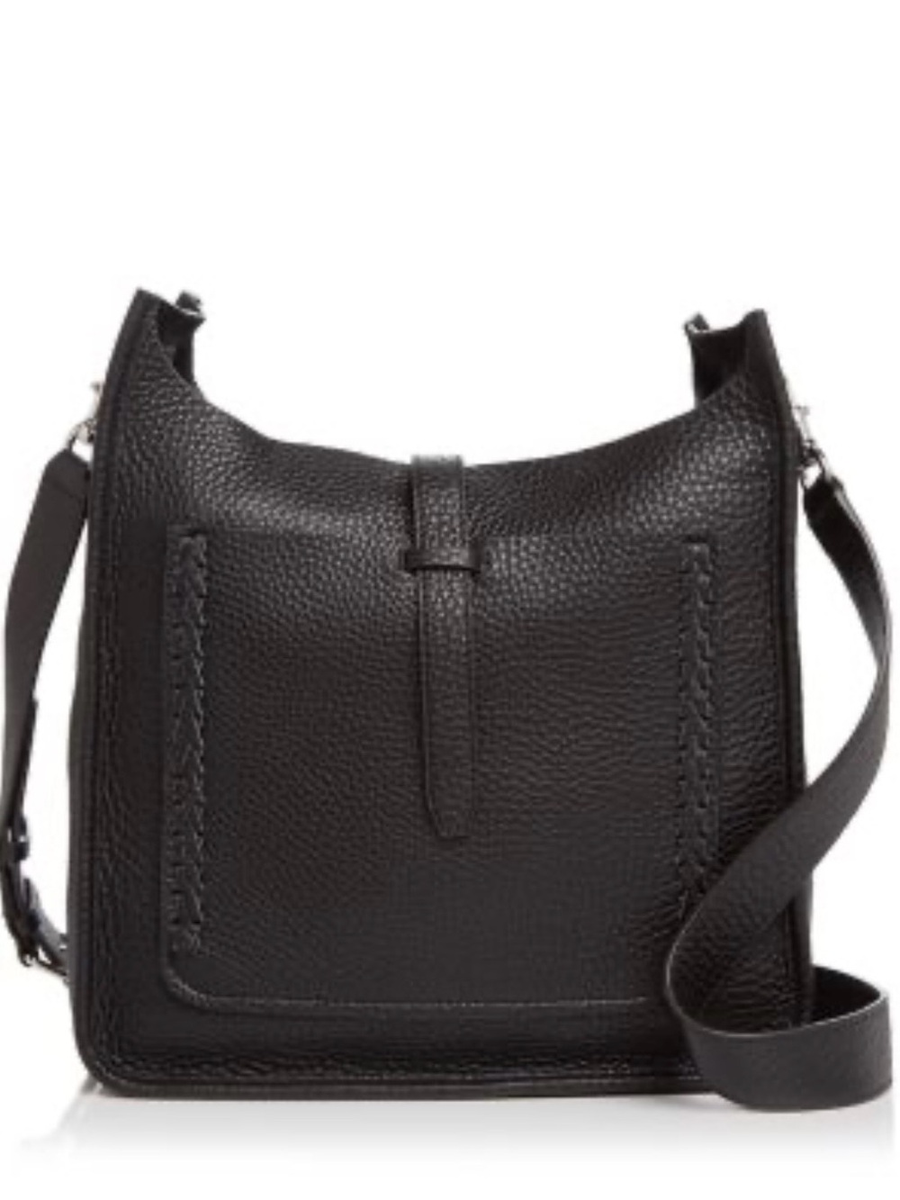 REBECCA MINKOFF Black
Pebbled Leather Unlined Feed Bucket Bag Hobo Crossbody